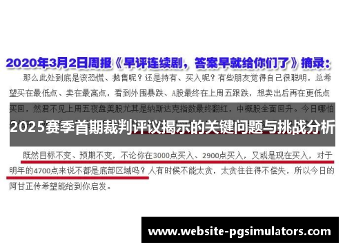 2025赛季首期裁判评议揭示的关键问题与挑战分析