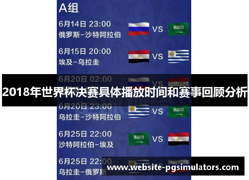 2018年世界杯决赛具体播放时间和赛事回顾分析