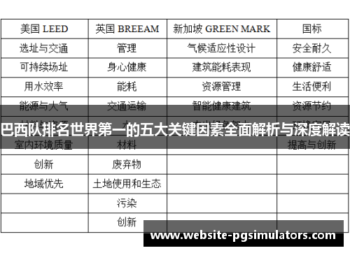 巴西队排名世界第一的五大关键因素全面解析与深度解读